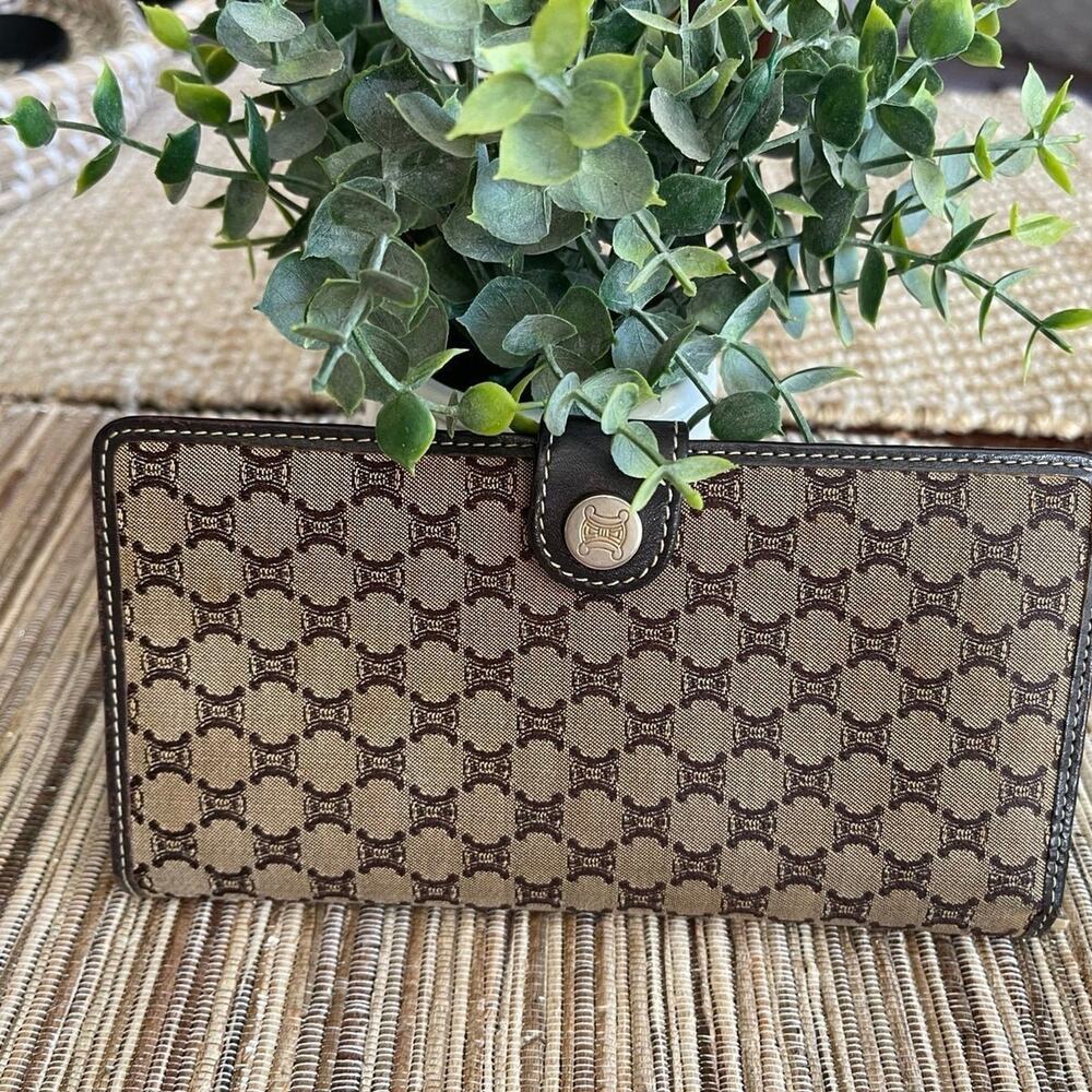 Vintage Celine Macadam bi-fold Wallet brown